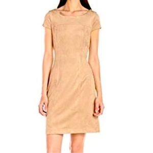 Nanette Lepore Faux Suede Shift Dress; beige; above the knee; women’s size 10